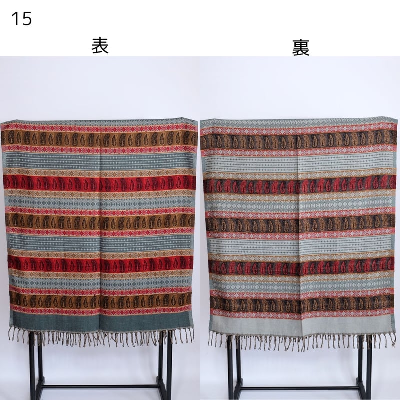 ヤクウール ショール ブランケット 約90×200cm 10種類 11-20 | インド
