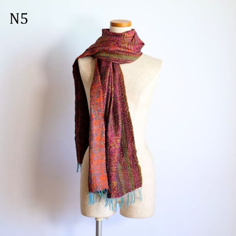 シルクカンタ　ストール　約50×200cm　インド刺し子布　N1～N10
