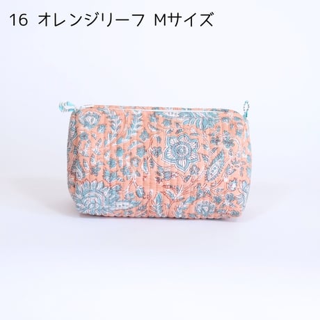 ポーチ インド綿 ブロックプリント Mサイズ 20種類