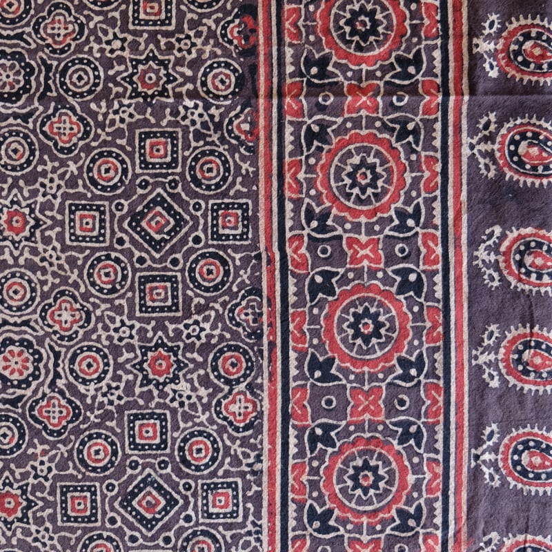 マルチクロス 約145×224cm インド綿 ブロックプリント アジュラック