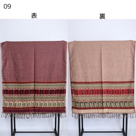 ヤクウール　ショール　ブランケット　約90×200cm　10種類　01-10