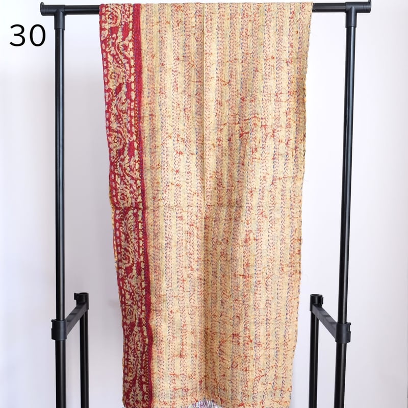 シルクカンタ ストール 約50×200cm インド刺し子布 28-32 | インド雑貨