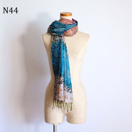 シルクカンタ　ストール　約50×200cm　インド刺し子布　N41～N50