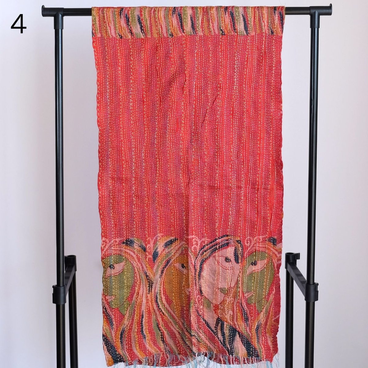 シルクカンタ ストール 約50×200cm インド刺し子布 1-6 | インド雑貨の