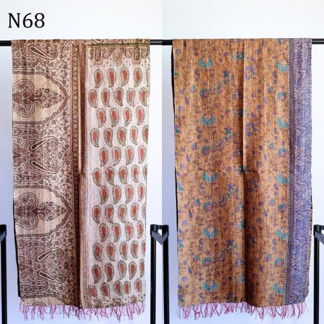 シルクカンタ　ストール　約50×200cm　インド刺し子布　N61～N70