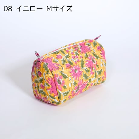 ポーチ インド綿 ブロックプリント Mサイズ 20種類