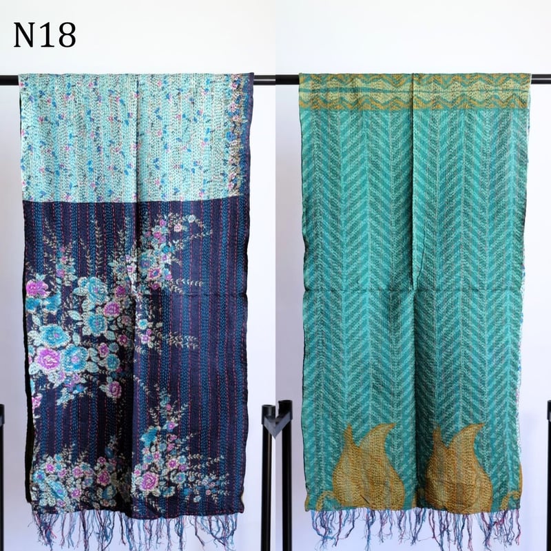シルクカンタ ストール 約50×200cm インド刺し子布 N11～N20 | インド
