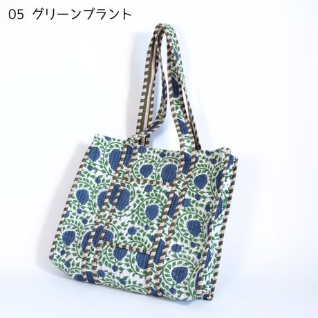 トートバッグ インド綿 ブロックプリント Mサイズ 01～10