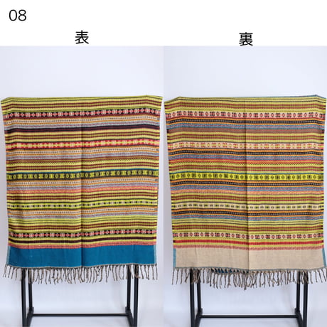 ヤクウール　ショール　ブランケット　約90×200cm　10種類　01-10