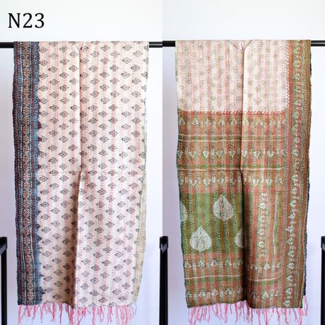 シルクカンタ　ストール　約50×200cm　インド刺し子布　N21～N30