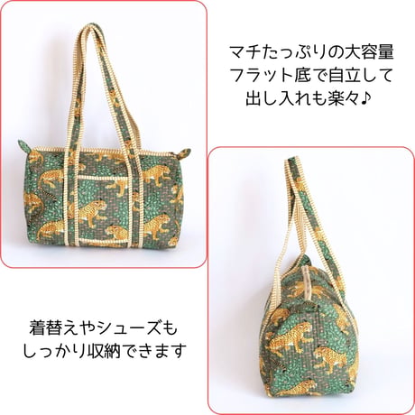 ダッフルバッグ インド綿 ブロックプリント Mサイズ 01～20