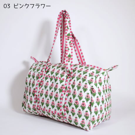 ダッフルバッグ インド綿 ブロックプリント Lサイズ 01～20