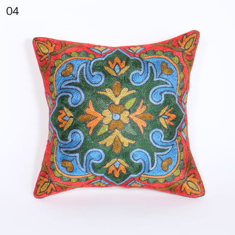 シルク刺繍　クッションカバー　正方形　約30x30cm　6種類