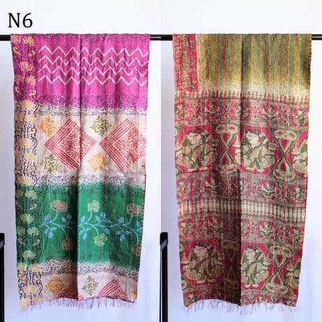 シルクカンタ　ストール　約50×200cm　インド刺し子布　N1～N10