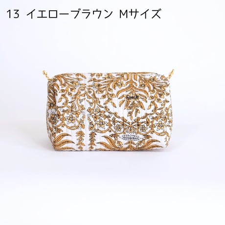 ポーチ インド綿 ブロックプリント Mサイズ 20種類