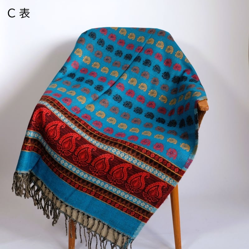 インド　カシミール　ウールラグ 大きめ インド カシミール手刺繍特大シルクウール ラウンド ラグ