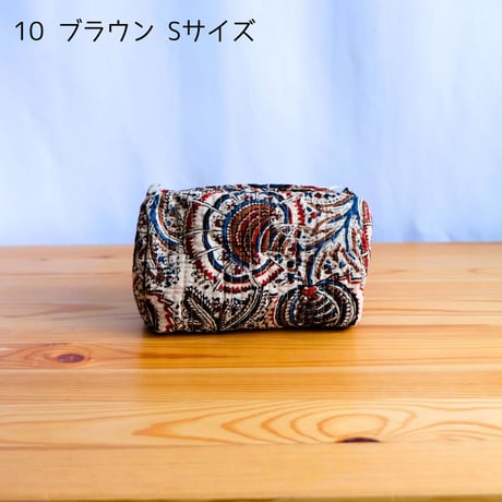 ポーチ インド綿 ブロックプリント Sサイズ 20種類
