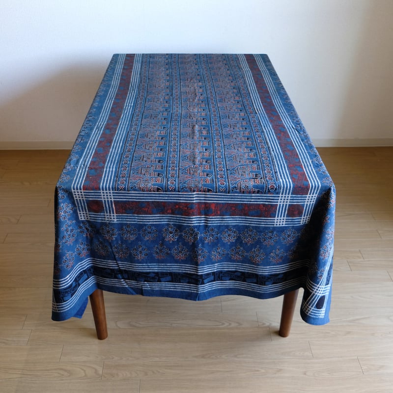 マルチクロス 約145×224cm インド綿 ブロックプリント アジュラック