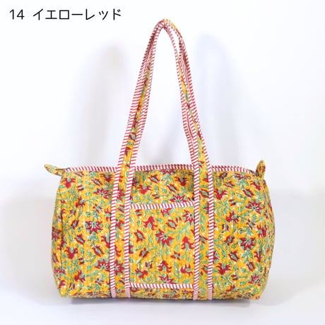 ダッフルバッグ インド綿 ブロックプリント Lサイズ 01～20