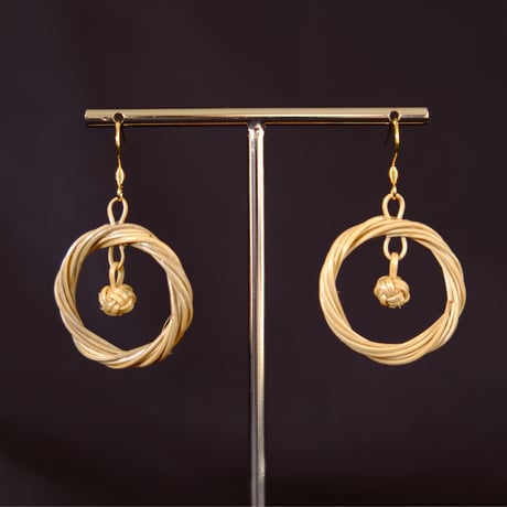 竹細工ピアス　Bamboo Tantra　リース・ボール