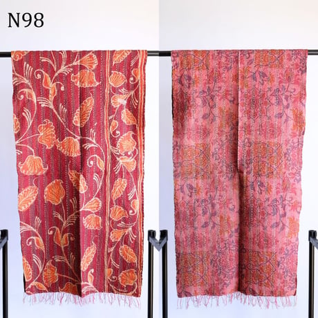 シルクカンタ　ストール　約50×200cm　インド刺し子布　N91～N100