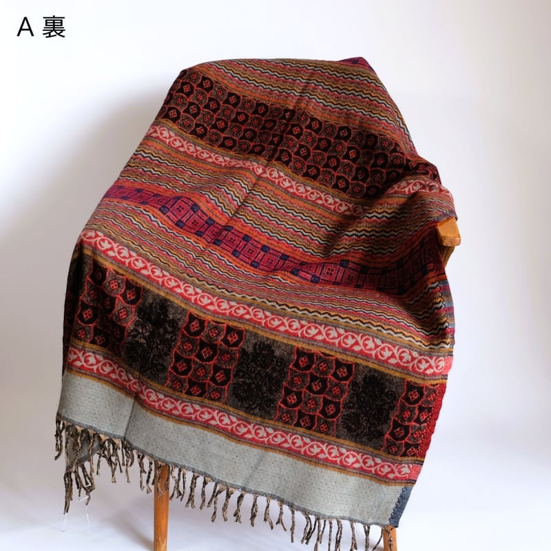 インド カシミール ウールラグ 大きめ インド カシミール ウールラグ