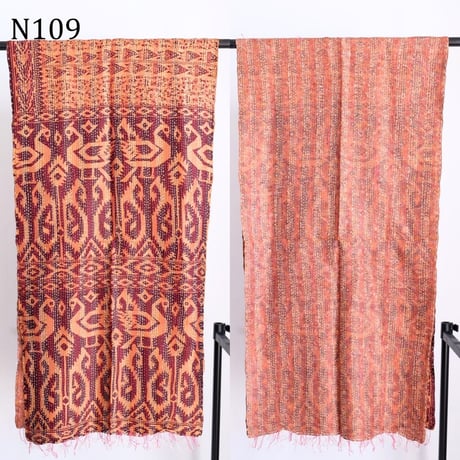 シルクカンタ　ストール　約50×200cm　インド刺し子布　N101～N109