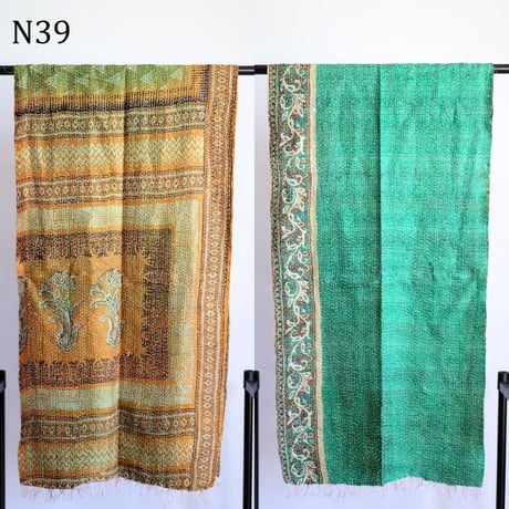 シルクカンタ　ストール　約50×200cm　インド刺し子布　N31～N40