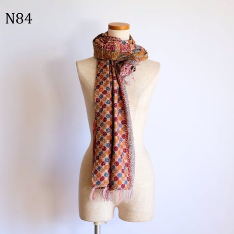 シルクカンタ　ストール　約50×200cm　インド刺し子布　N81～N90