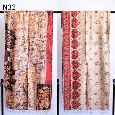 シルクカンタ　ストール　約50×200cm　インド刺し子布　N31～N40