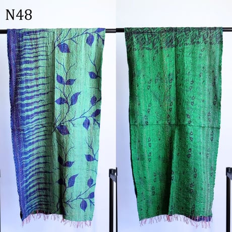 シルクカンタ　ストール　約50×200cm　インド刺し子布　N41～N50