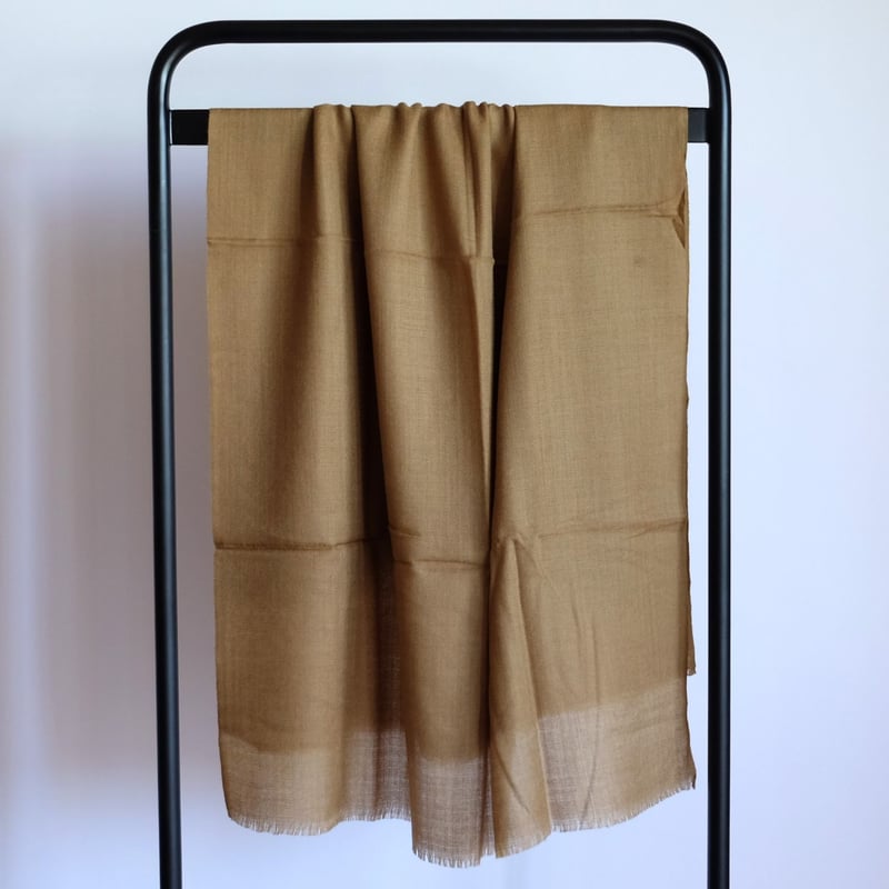 パシュミナ ストール 機械織り 約70×200cm 約90g ベージュ