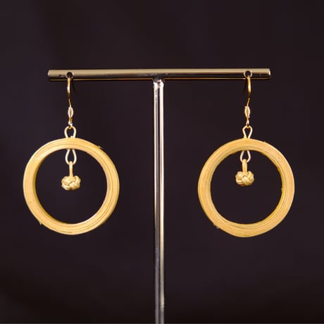 竹細工ピアス　Bamboo Tantra　フープ・ボール