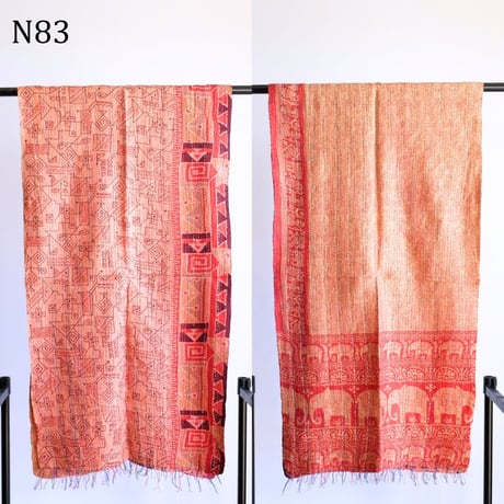 シルクカンタ　ストール　約50×200cm　インド刺し子布　N81～N90