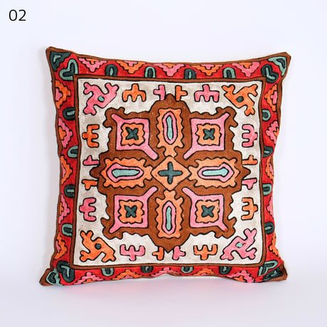 シルク刺繍　クッションカバー　正方形　約40x40cm　10種類
