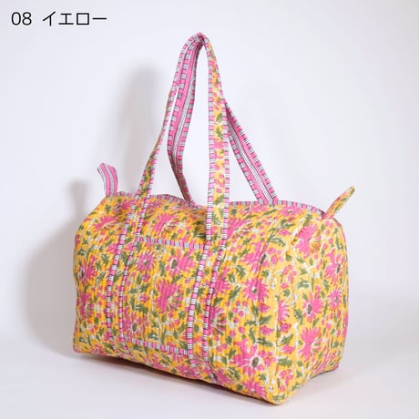 ダッフルバッグ インド綿 ブロックプリント Lサイズ 01～20