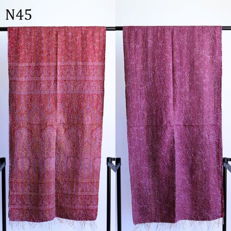 シルクカンタ　ストール　約50×200cm　インド刺し子布　N41～N50