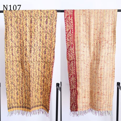 シルクカンタ　ストール　約50×200cm　インド刺し子布　N101～N109