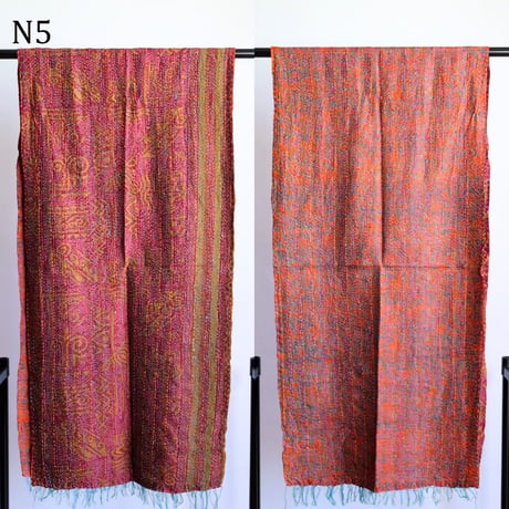シルクカンタ　ストール　約50×200cm　インド刺し子布　N1～N10