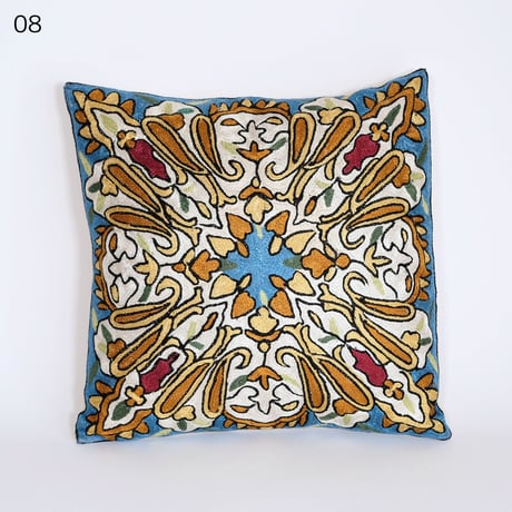 シルク刺繍　クッションカバー　正方形　約40x40cm　10種類