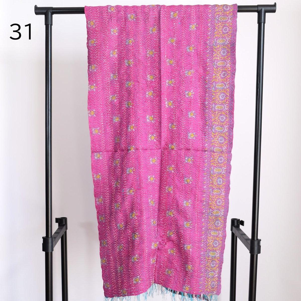 シルクカンタ ストール 約50×200cm インド刺し子布 28-32 | インド雑貨