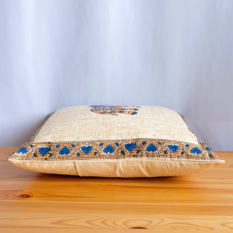 ★激レア★ 青いブリンク　クッションカバー fog linen work × Orné de Feuilles 別注リネンクッションカバー