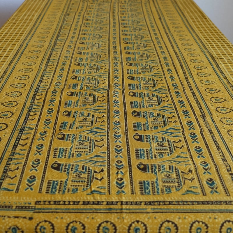 マルチクロス 約145×224cm インド綿 ブロックプリント ア
