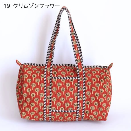 ダッフルバッグ インド綿 ブロックプリント Lサイズ 01～20