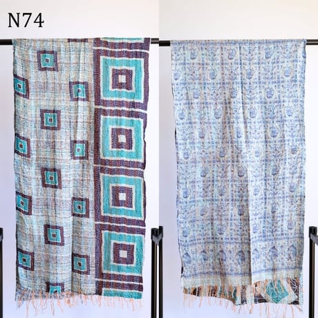 シルクカンタ　ストール　約50×200cm　インド刺し子布　N71～N80