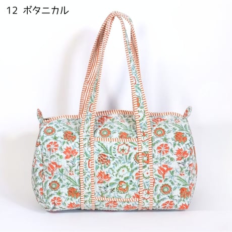 ダッフルバッグ インド綿 ブロックプリント Lサイズ 01～20
