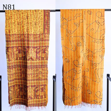 シルクカンタ　ストール　約50×200cm　インド刺し子布　N81～N90