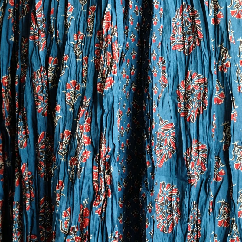 ヌキテパ インド綿 ブロックプリント スカート Cotton Double