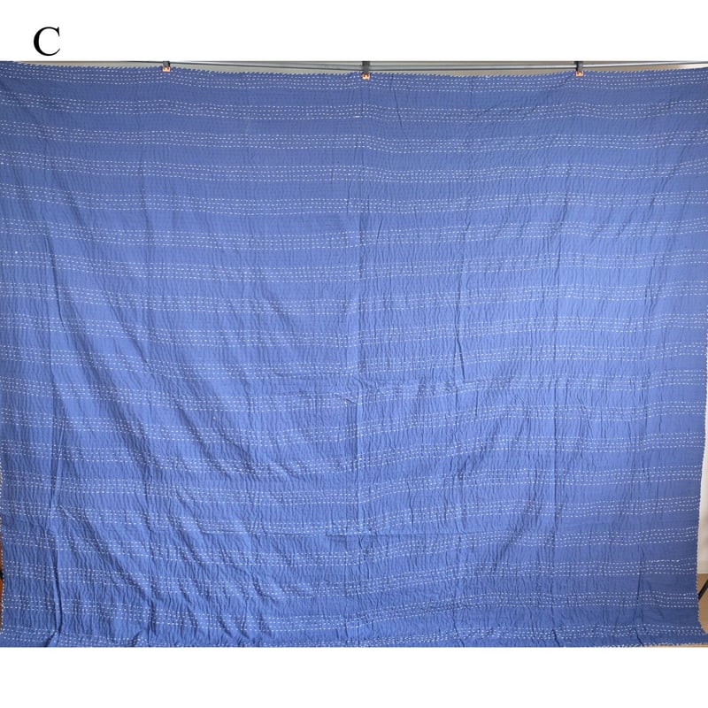 インド綿 グドリ パッチワーク 刺し子刺繍 ブロックプリント マルチ