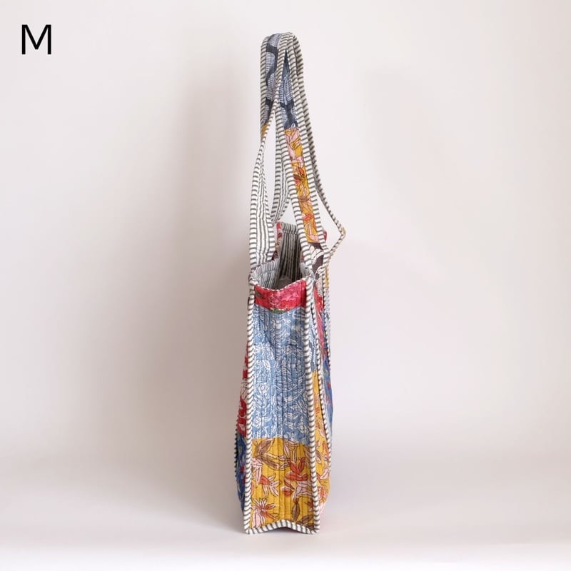 トートバッグ インド綿 ブロックプリント パッチワーク | インド雑貨の